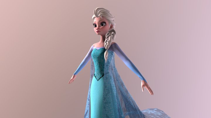Elsa [Frozen] A-pose 3D Model