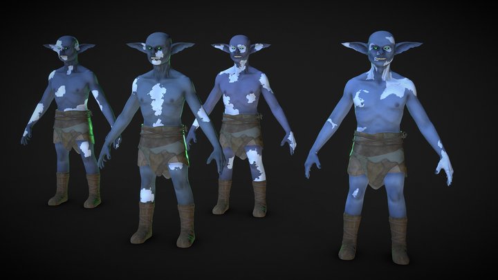 Summoned Goblins with vitiligo 3D Model