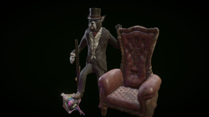 Victorian Robot Hunting Dog 3D Model