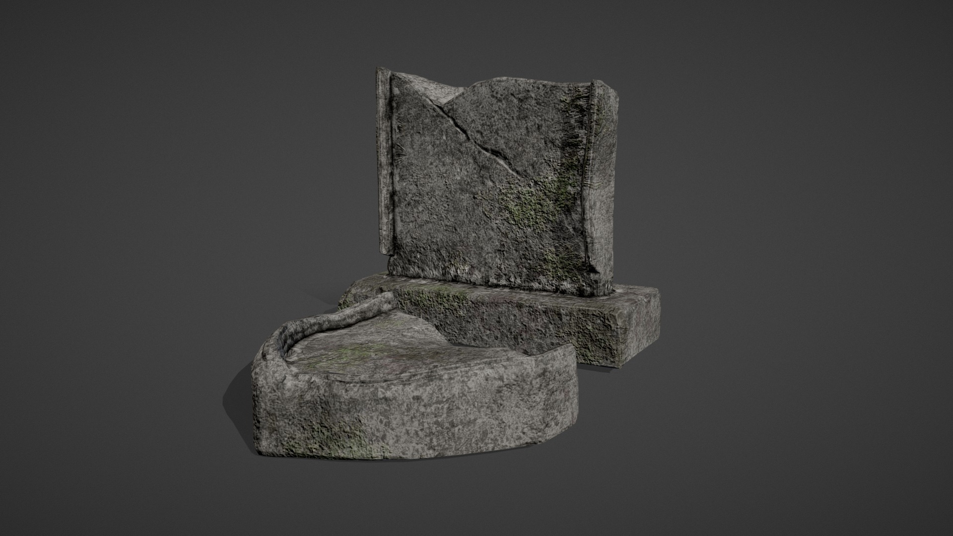 3D model Tombstone - This is a 3D model of the Tombstone. The 3D model is about a stone sculpture of a rock.