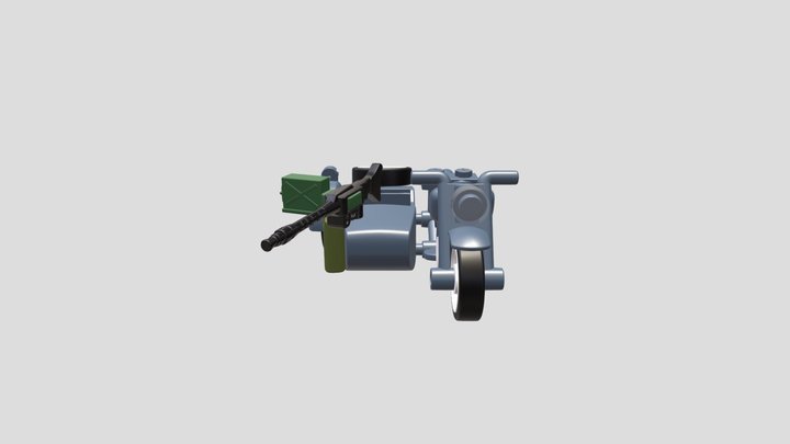 3D lego world war 2 motorcycle 3d model 3D Model