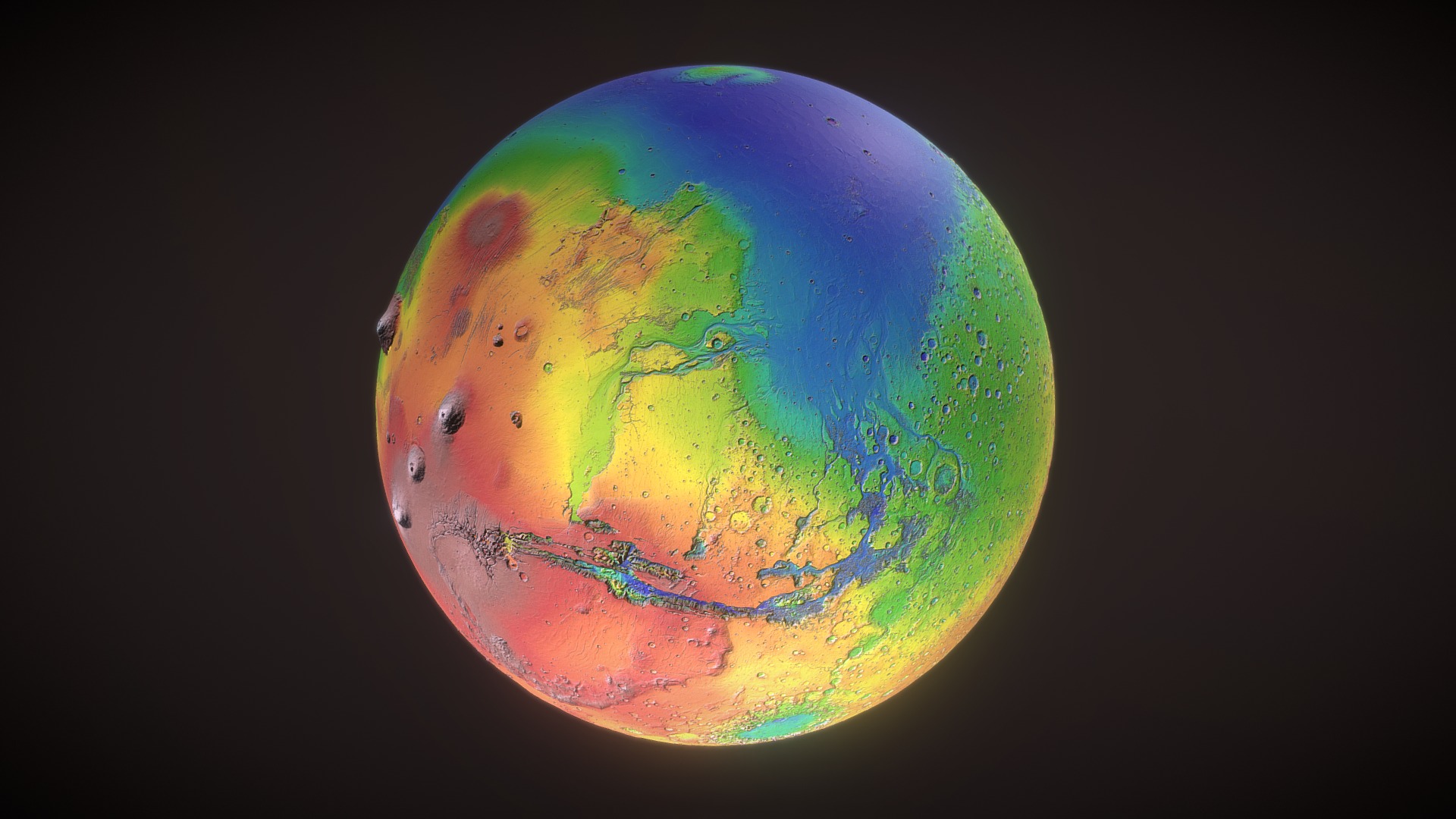 3D model Mars [USGS Image Test] - This is a 3D model of the Mars [USGS Image Test]. The 3D model is about a planet with a black background.