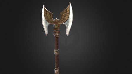 Low Poly Dwarven Axe 3D Model