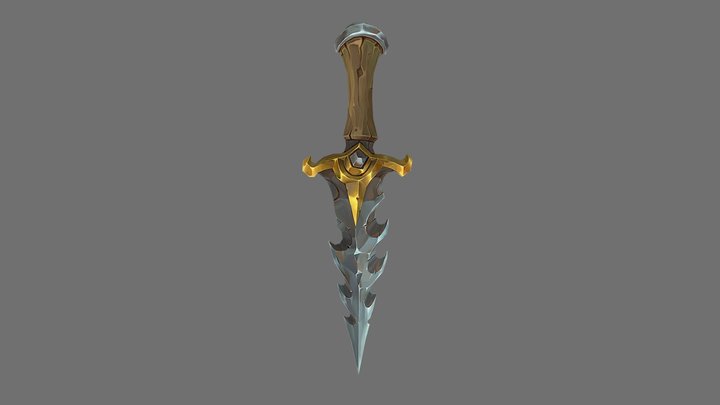 HandPainted Dagger - Ruined King FanArt 3D Model