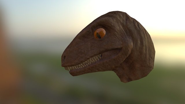 Raptor Head Animation 3D Model