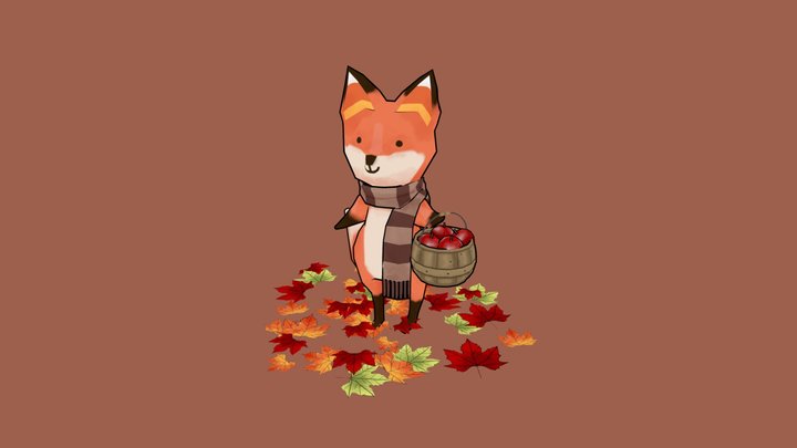 Day 8 - Little Fox - Inktober 2019 3D Model