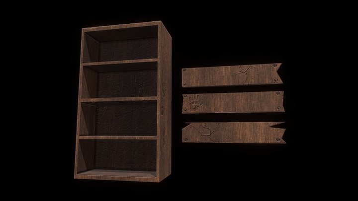 Shelf and wooden boards - Yadira – Free 3D Model STL