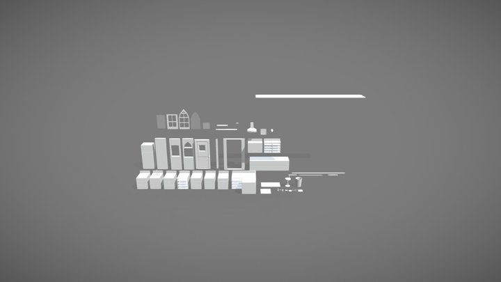 Modular Kitchen set 3D Model