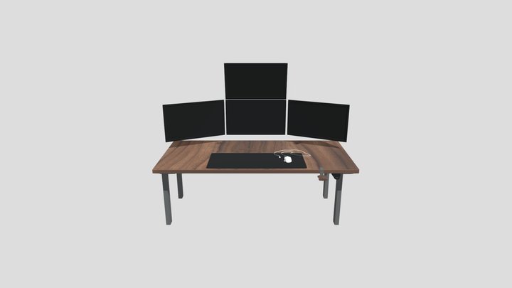 Standing Desk Visualization - 72"x34"x1.5" 3D Model