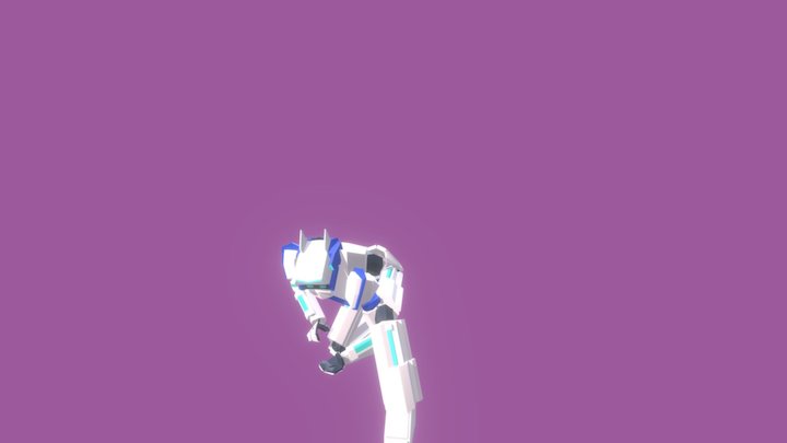 Mecha Armor Firing Gun 3D Model