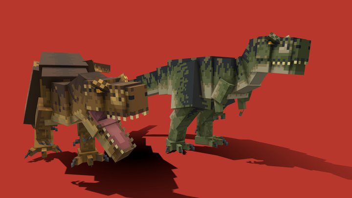 Tyrannosaurus Rex Couple 3D Model
