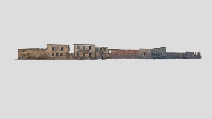 Western front view of KALAMARIS building complex 3D Model