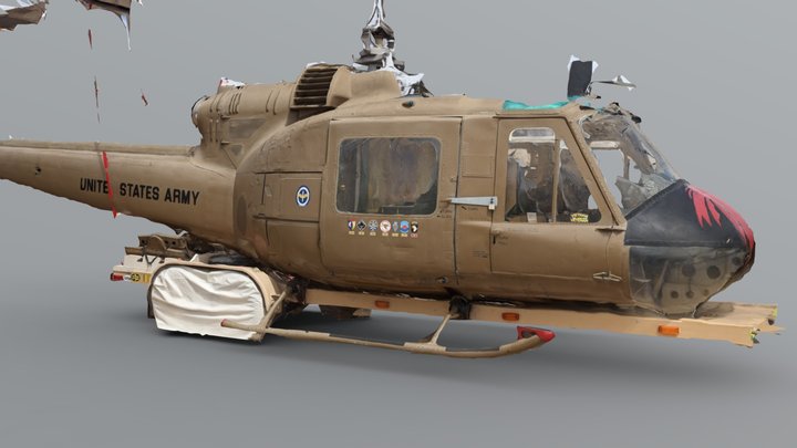 Bell UH-1 Huey Helicopter Scan 3D Model