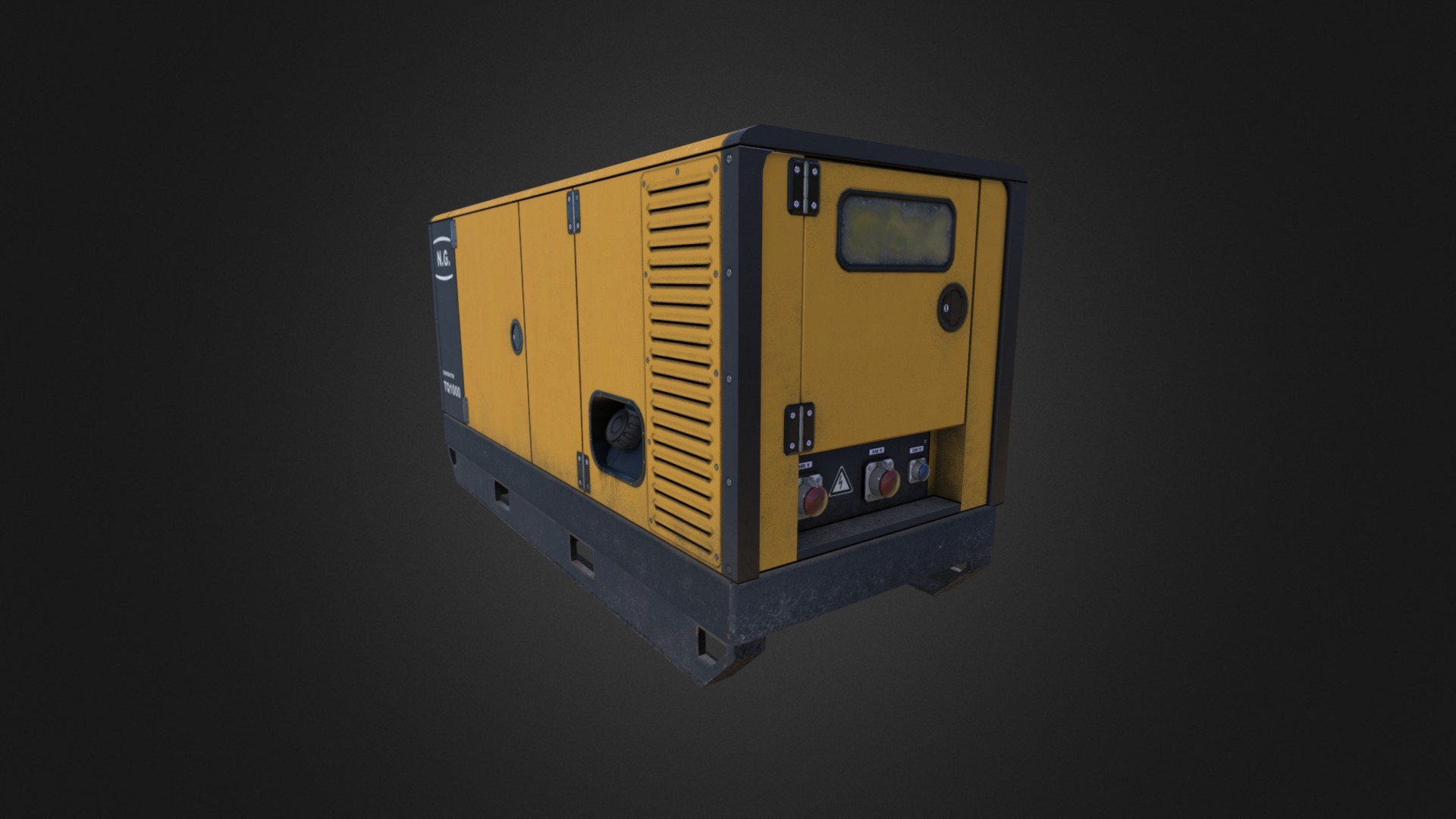 3D model Stationary Diesel Generator 2 - This is a 3D model of the Stationary Diesel Generator 2. The 3D model is about a yellow and blue box.