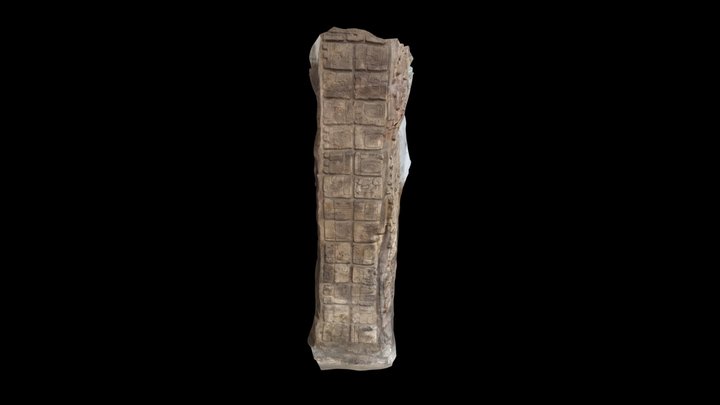 Quirigua Stela C three stone hearth text 3D Model