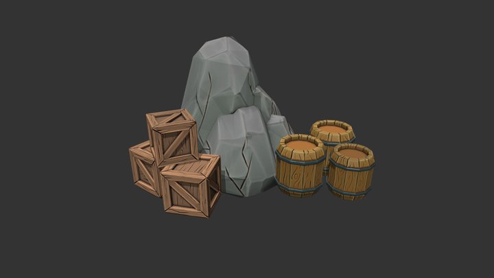 Stylized Items 3D Model