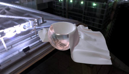 Glass Cup With Napkin 3D Model
