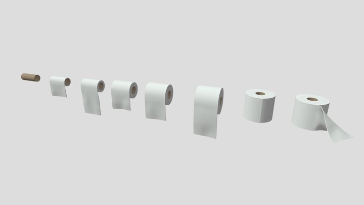 Toilet Paper Set 3D Model