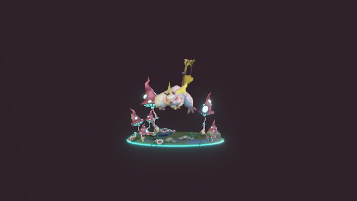 Squeeky runs from Attegia The Druid's hut 3D Model