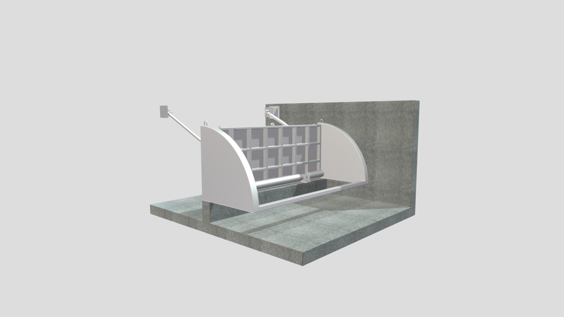 液动旋转堰门 — Sketchfab embed 3D viewer