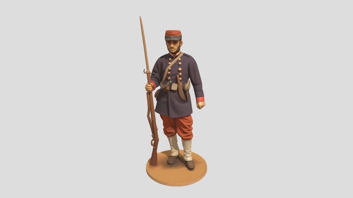 Soldado Guerra del Pacifico 3D Model
