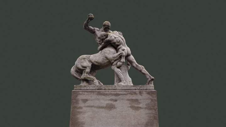 Hercules fighting a Centaur by Ludwig Manzel 3D Model