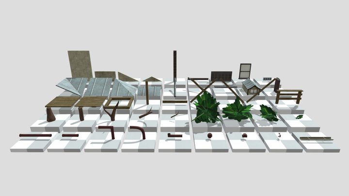 Urban Japanese House - Modular Props 3D Model