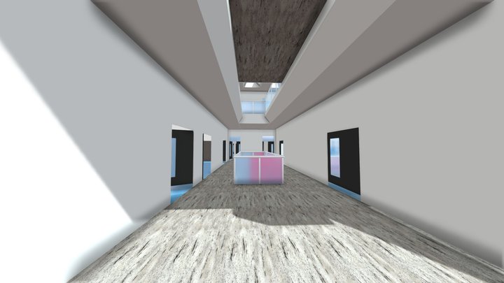 school hall way 3D Model