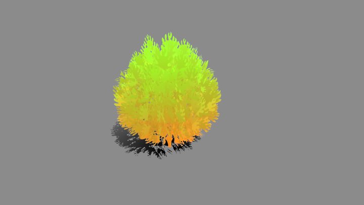 Stylized Yellow Bush 3D Model
