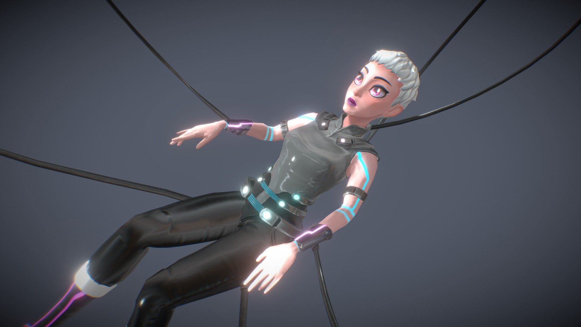 Metaverse Floating Cyborg Girl -- Animated - 3D model by concealand ...