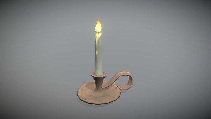 Stylized CandleHolder Low Poly 3D Model