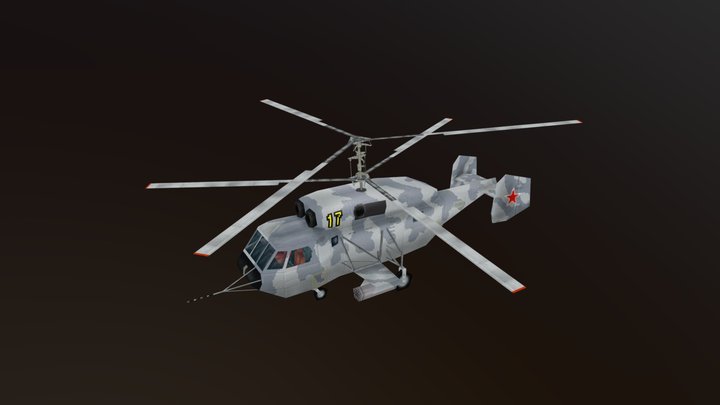 PS1/Low Poly Kamov KA29 Helix Helicopter 3D Model