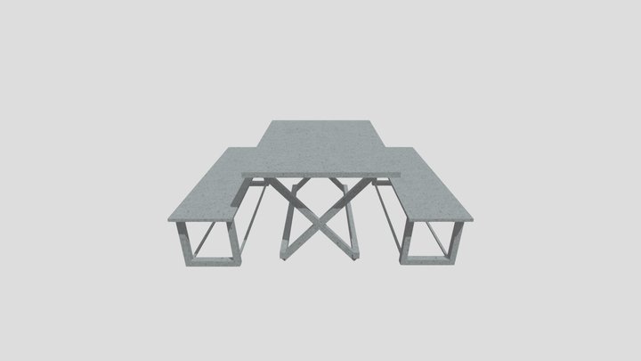 Cafeteria Table Scary Baboon 3D Model