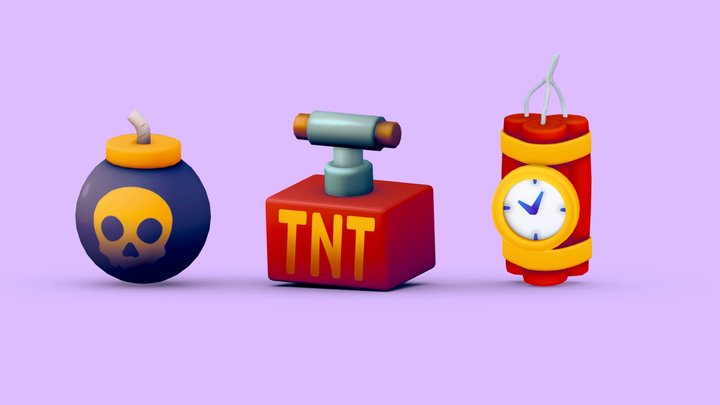 Stylized Bomb Assets 3D Model
