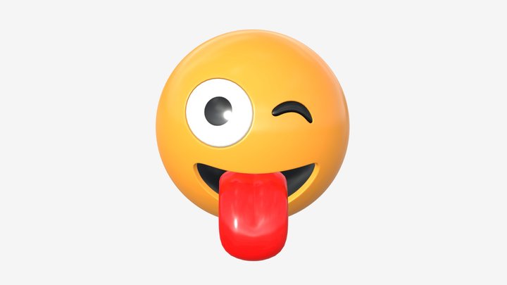 Emoji 006 Stuck-out tongue and winking eye 3D Model