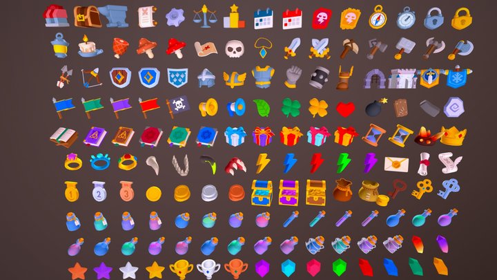 3D Icons Pack - Game Basic 2 3D Model