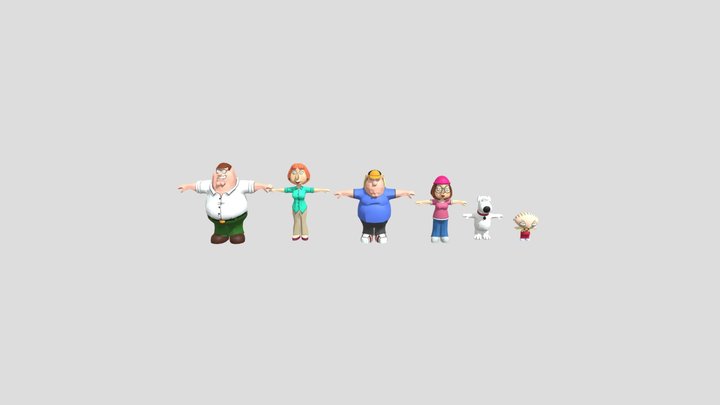 Family Guy Characters 3D Model
