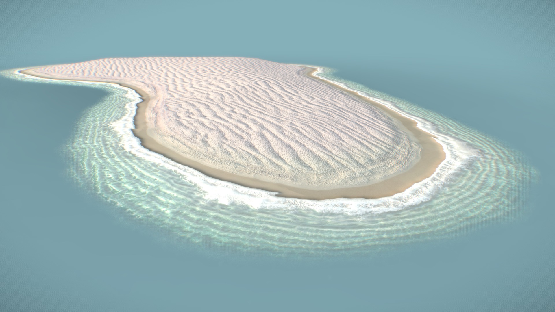 3D model Tiny island - This is a 3D model of the Tiny island. The 3D model is about a close-up of a seashell.