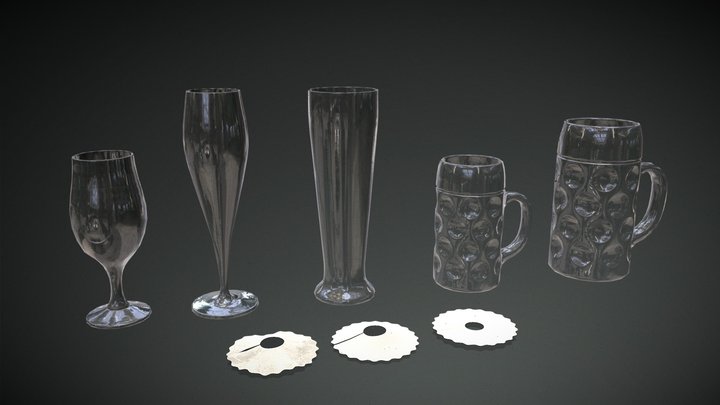 Beer Mug Collection - Game Ready 3D Model