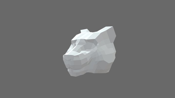 Anthro Snow Leopard head shape. 3D Model