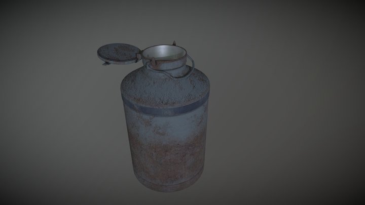 Antique Milk Jug With Lid Opening Animation 3D Model