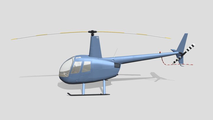 Helicopter Robinson_R44 3D Model