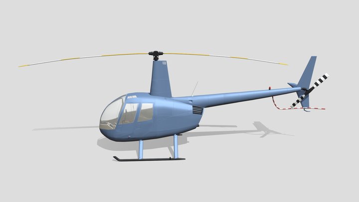 Helicopter Robinson_R44 3D Model