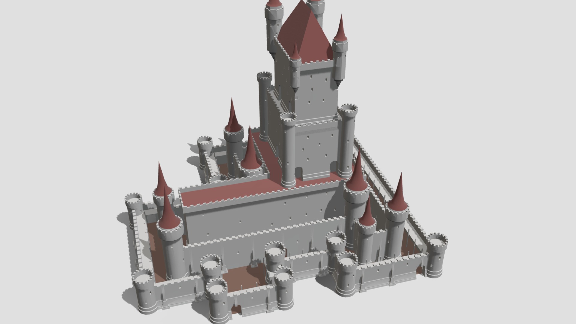 3D model Generic Castle - This is a 3D model of the Generic Castle. The 3D model is about a white and red toy.