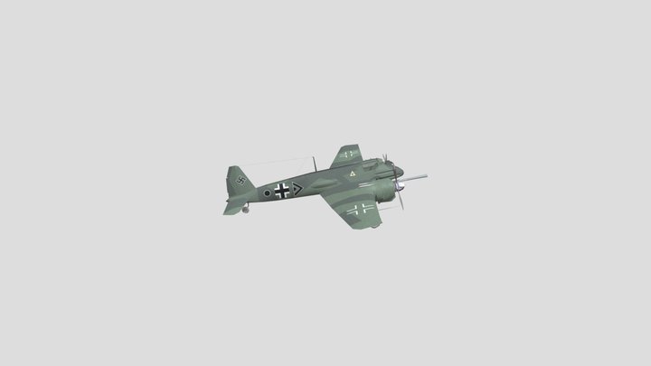 German ww2 bomber HENSCHEL 3D Model