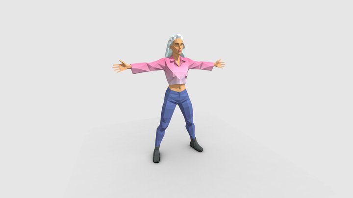 Poly Style Woman [Not Rigged] 3D Model