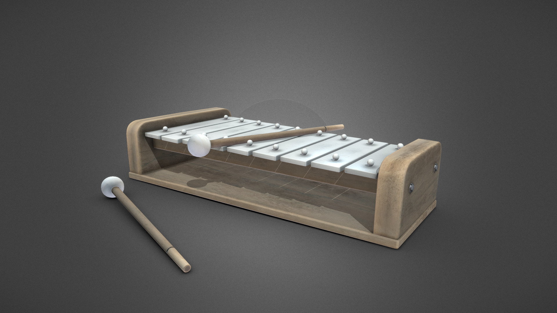 3D model Toy xylophone - This is a 3D model of the Toy xylophone. The 3D model is about a wooden model of a guitar.
