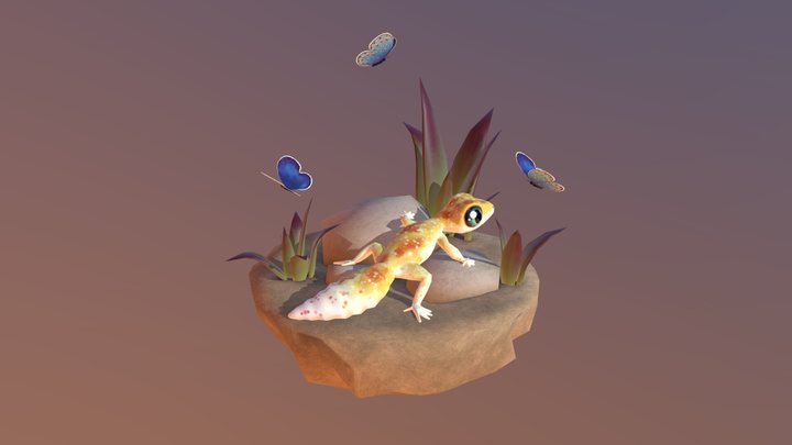 Gecko (diorama) 3D Model