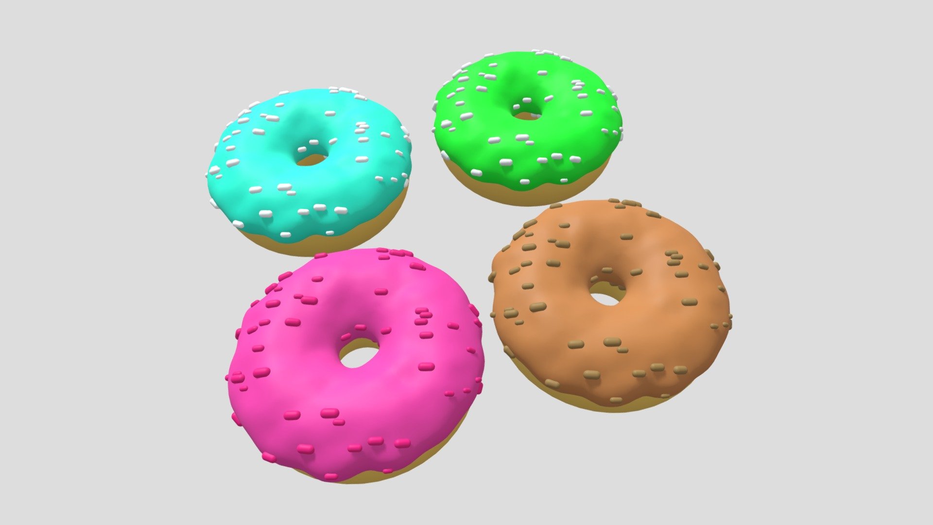 Donut Set 3d Model By Hamza Design Hamzabenmouni4 [2abb785