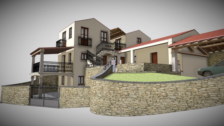 Semi-detached house in San Pantaleo 3D Model